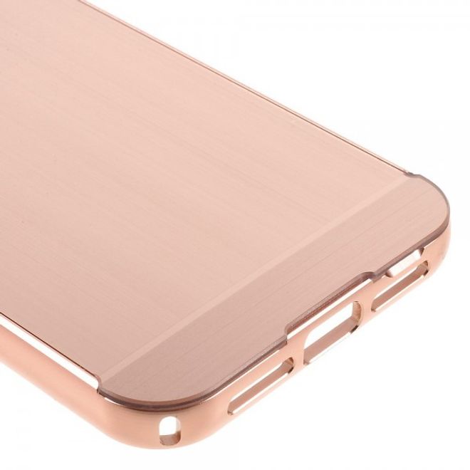 Gigaset ME Pure 5.0 Handyhülle - Metall Bumper und Plastik Case in einem - aufschiebbar - rosagold