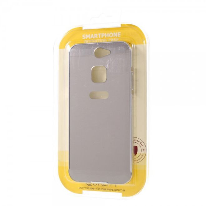 Gigaset ME Pure 5.0 Handyhülle - Metall Bumper und Plastik Case in einem - aufschiebbar - silber