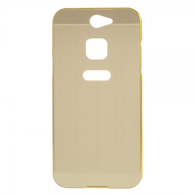 Gigaset ME Pure 5.0 Handyhülle - Metall Bumper und Plastik Case in einem - aufschiebbar - gold