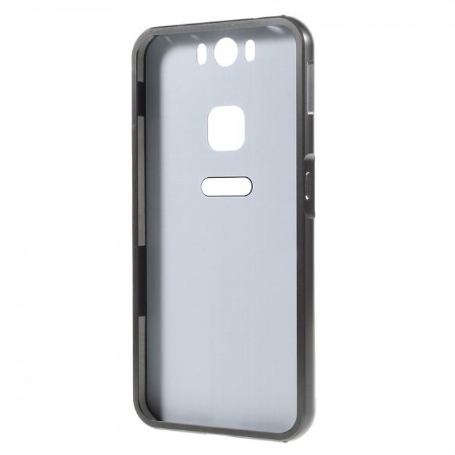 Gigaset ME Pure 5.5 Handyhülle - Metall Bumper und Plastik Case in einem - aufschiebbar - schwarz