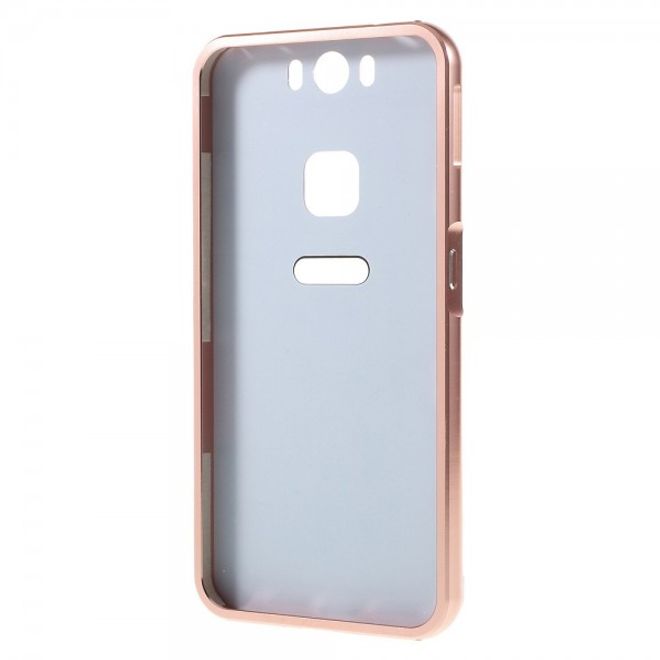 Gigaset ME Pure 5.5 Handyhülle - Metall Bumper und Plastik Case in einem - aufschiebbar - rosagold