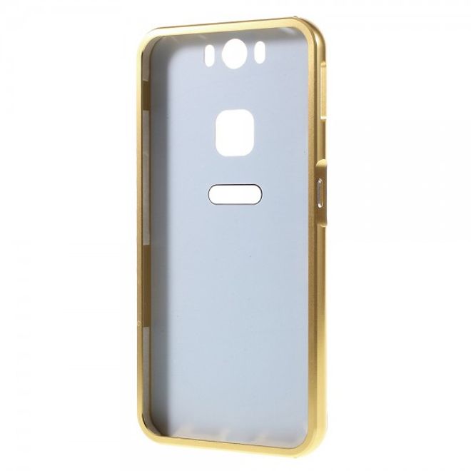 Gigaset ME Pure 5.5 Handyhülle - Metall Bumper und Plastik Case in einem - aufschiebbar - gold