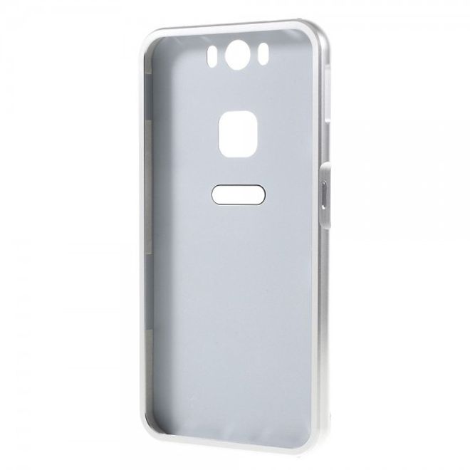 Gigaset ME Pure 5.5 Handyhülle - Metall Bumper und Plastik Case in einem - aufschiebbar - silber