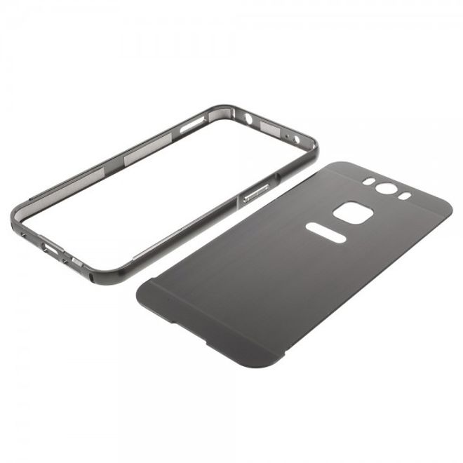 Gigaset ME Pure 5.5 Handyhülle - Metall Bumper und Plastik Case in einem - aufschiebbar - schwarz