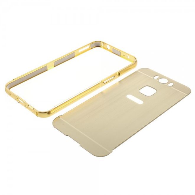 Gigaset ME Pure 5.5 Handyhülle - Metall Bumper und Plastik Case in einem - aufschiebbar - gold