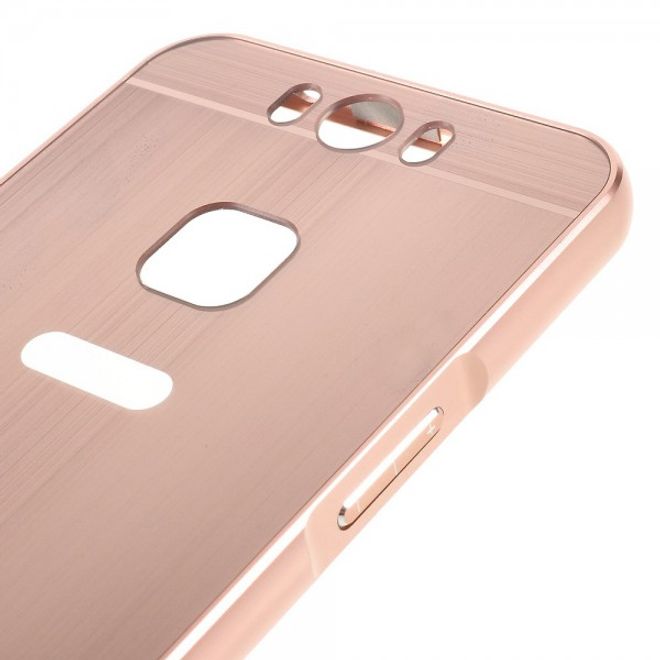 Gigaset ME Pure 5.5 Handyhülle - Metall Bumper und Plastik Case in einem - aufschiebbar - rosagold