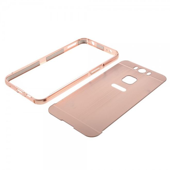 Gigaset ME Pure 5.5 Handyhülle - Metall Bumper und Plastik Case in einem - aufschiebbar - rosagold