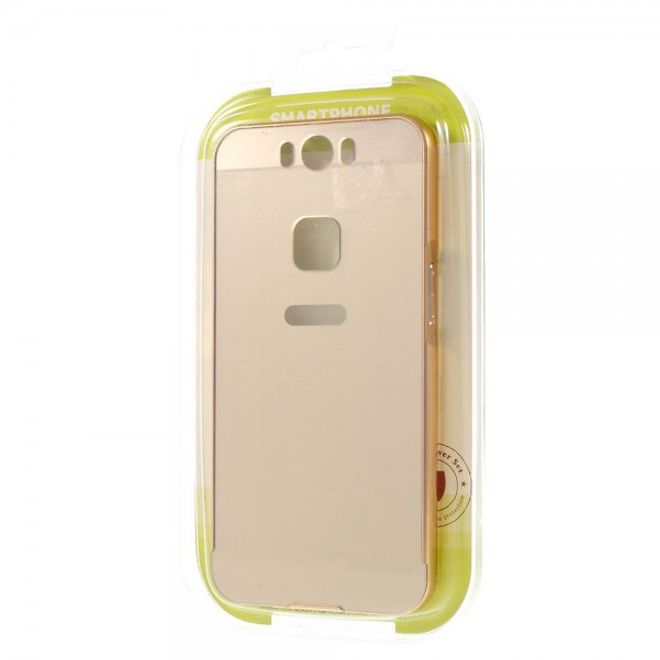 Gigaset ME Pure 5.5 Handyhülle - Metall Bumper und Plastik Case in einem - aufschiebbar - gold