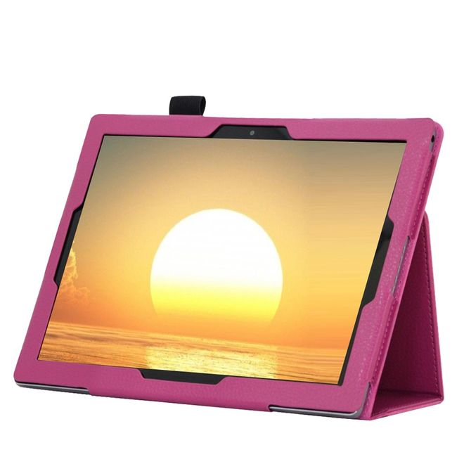 Google Pixel C Hülle - Leder Smart Case - im Litchi Look und Standfunktion - rosa