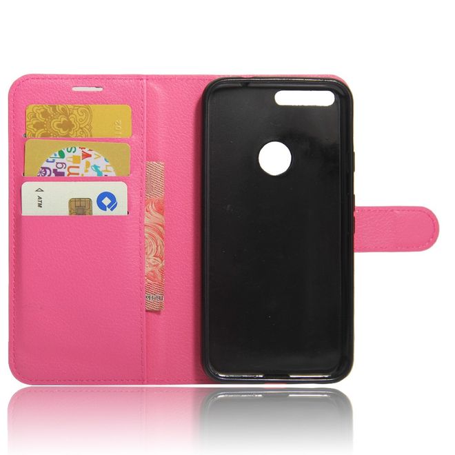 Google Pixel Handy Case - Hülle aus Leder - mit Litchitextur - rosa