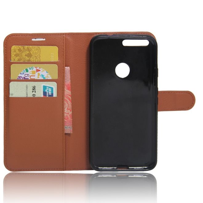 Google Pixel Handy Case - Hülle aus Leder - mit Litchitextur - braun