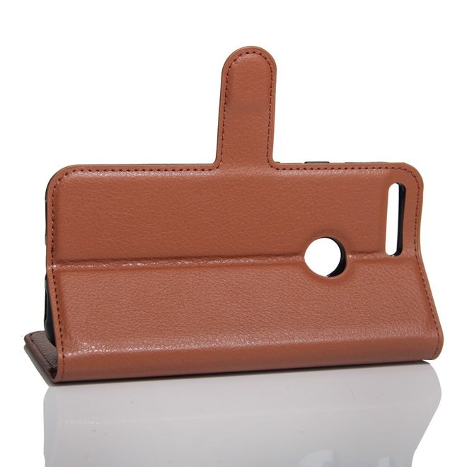 Google Pixel Handy Case - Hülle aus Leder - mit Litchitextur - braun