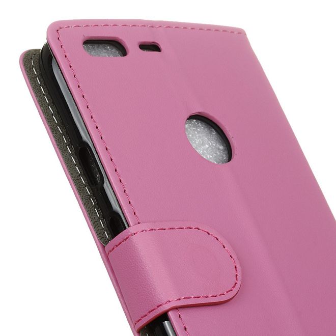 Google Pixel Handy Case - Hülle aus Leder - mit Magnetverschluss und Standfunktion - rosa
