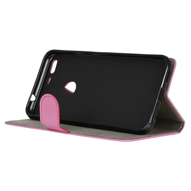 Google Pixel Handy Case - Hülle aus Leder - mit Magnetverschluss und Standfunktion - rosa