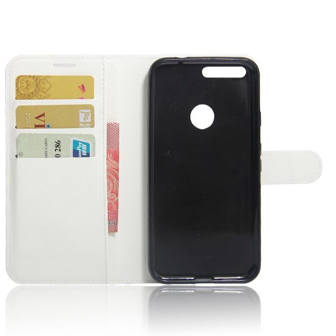 Google Pixel XL Handyhülle - Case aus Leder - mit Litchitextur - weiss