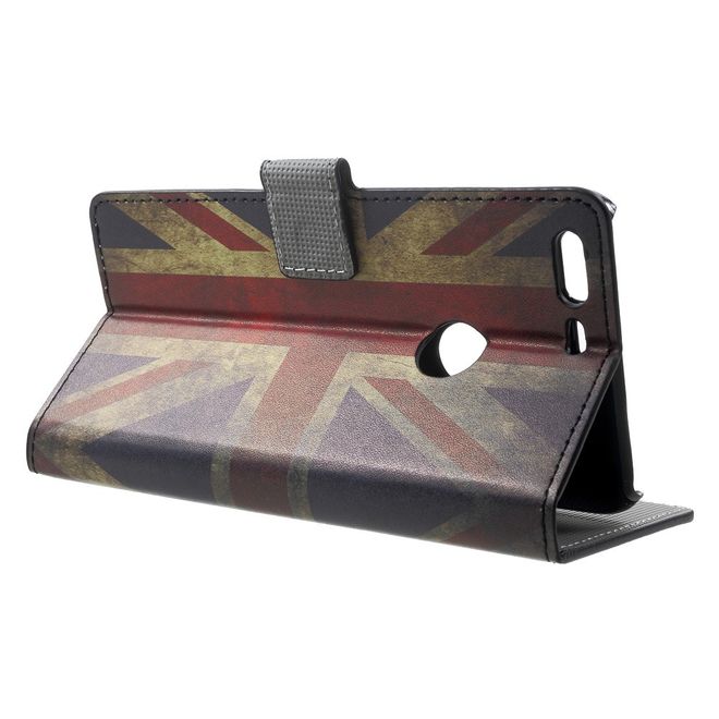 Google Pixel XL Handyhülle - Case aus Leder - mit Standfunktion - UK Flagge im Retrolook