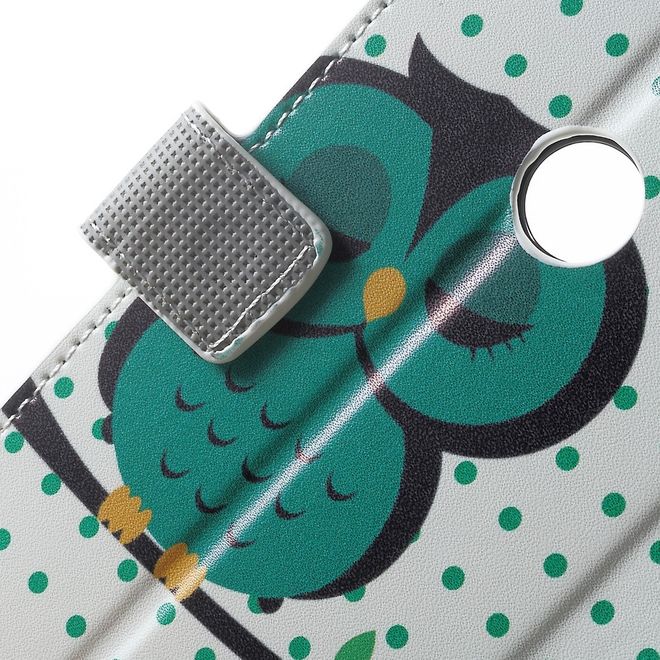 Google Pixel XL Handyhülle - Case aus Leder - mit Standfunktion - schlafende Eule