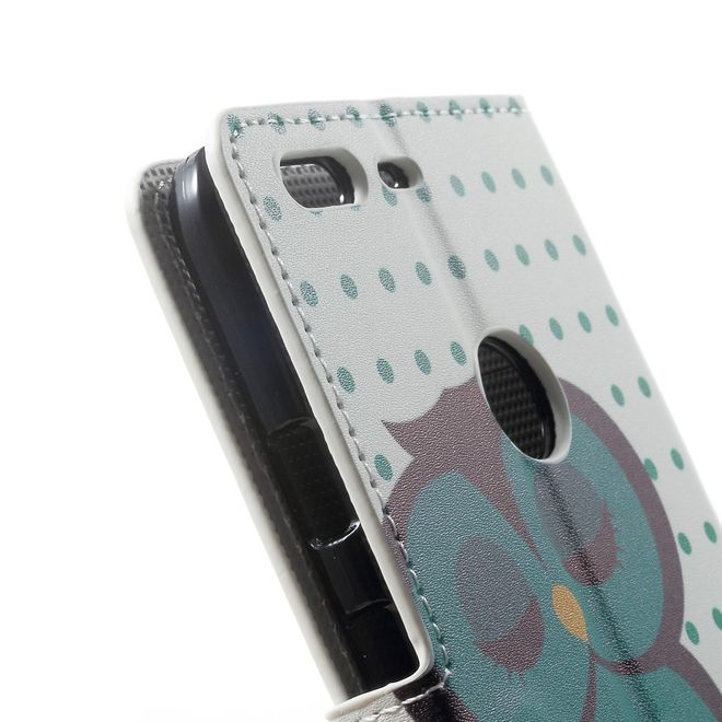 Google Pixel XL Handyhülle - Case aus Leder - mit Standfunktion - schlafende Eule