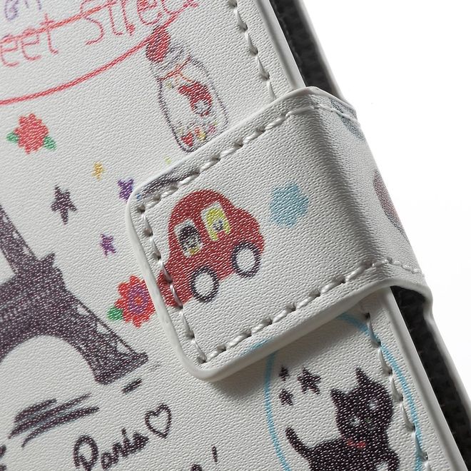 Google Pixel XL Handyhülle - Case aus Leder - mit Standfunktion - Eiffelturm und kleine Sujets