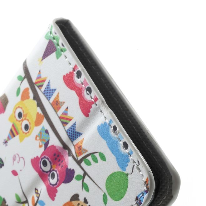 Google Pixel XL Handyhülle - Case aus Leder - mit Standfunktion - viele kleine Eulen