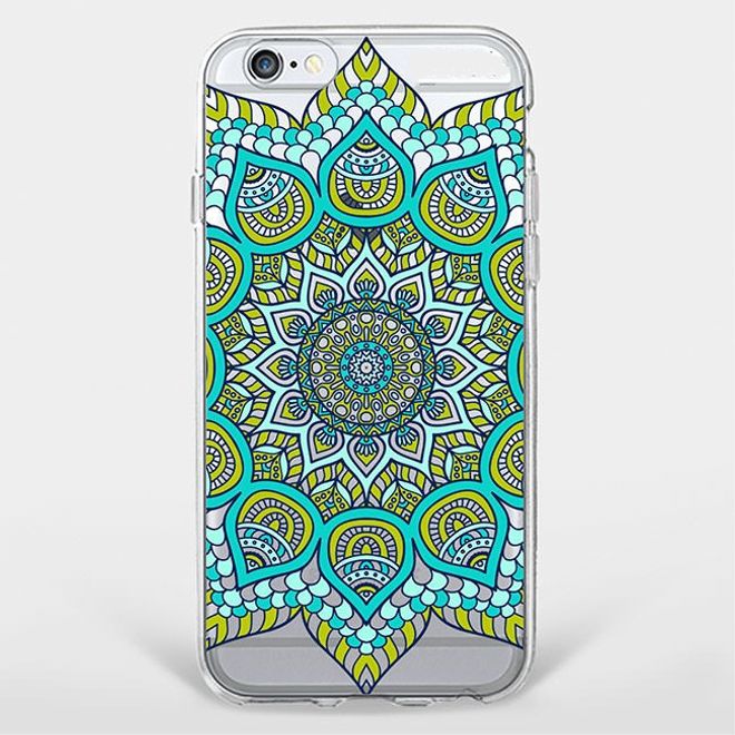 iPhone 6 Plus/6S Plus Handyhülle - TPU Soft Case - grünes Mandala