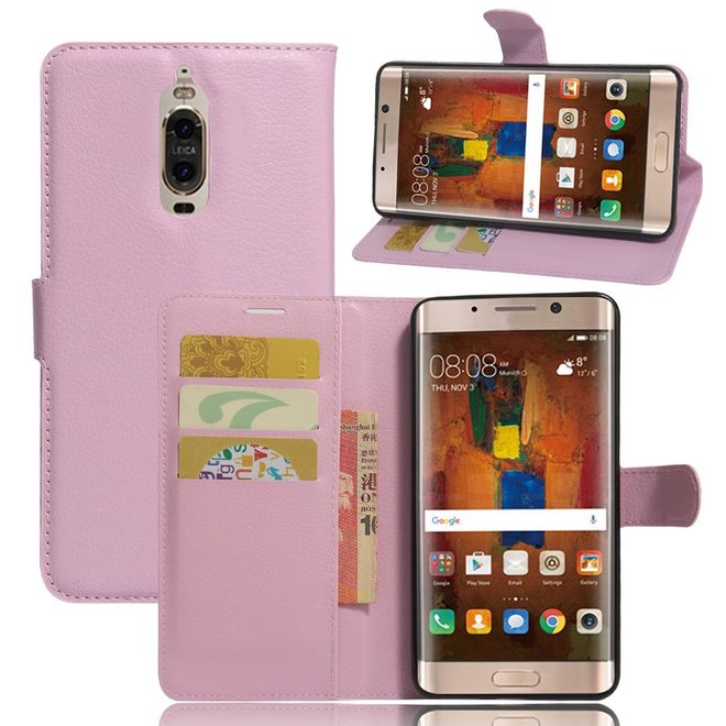 Handy Case für Huawei Mate 9 Pro/Porsche Design - Hülle aus Leder - mit Litchitextur - pink