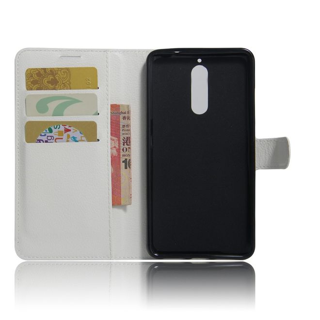 Handy Case für Huawei Mate 9 Pro/Porsche Design - Hülle aus Leder - mit Litchitextur - weiss