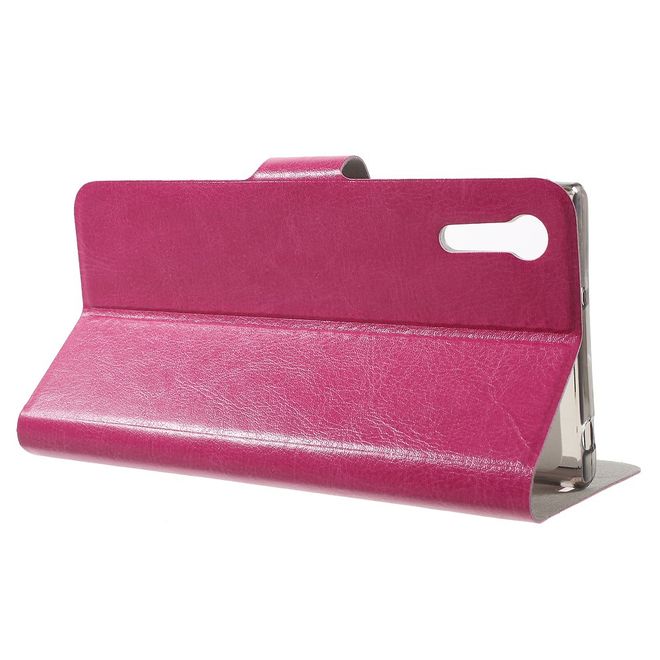 Handy Case für Sony Xperia XZ/XZs - Crazy Horse Leder Hülle - mit Kreditkartenslots - rosa