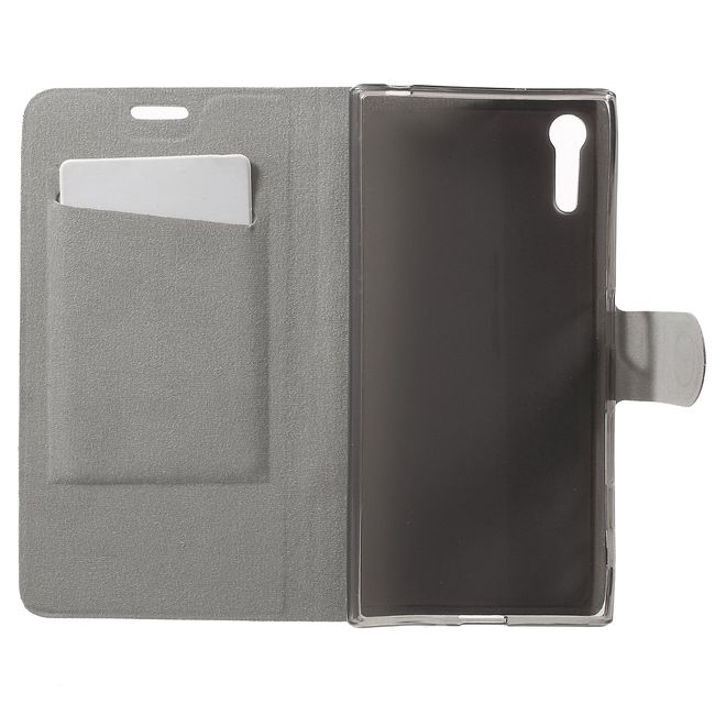 Handy Case für Sony Xperia XZ/XZs - Crazy Horse Leder Hülle - mit Kreditkartenslots - weiss