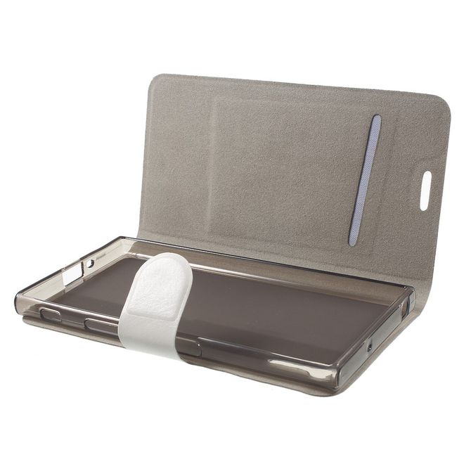 Handy Case für Sony Xperia XZ/XZs - Crazy Horse Leder Hülle - mit Kreditkartenslots - weiss