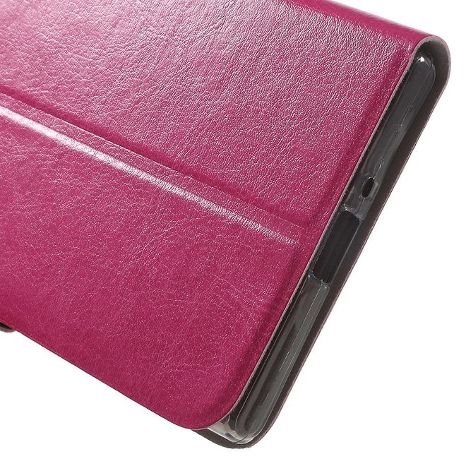 Handy Case für Sony Xperia XZ/XZs - Crazy Horse Leder Hülle - mit Kreditkartenslots - rosa