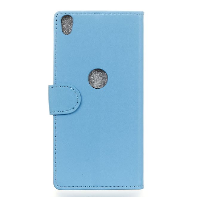 Handycase für Alcatel Shine Lite - Hülle aus Leder - klassisch - mit Standfunktion - blau