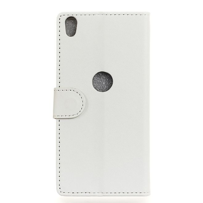 Handycase für Alcatel Shine Lite - Hülle aus Leder - klassisch - mit Standfunktion - weiss