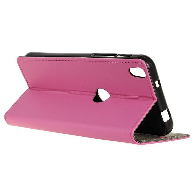 Handycase für Alcatel Shine Lite - Hülle aus Leder - klassisch - mit Standfunktion - rosa