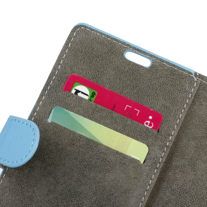 Handycase für Alcatel Shine Lite - Hülle aus Leder - klassisch - mit Standfunktion - blau
