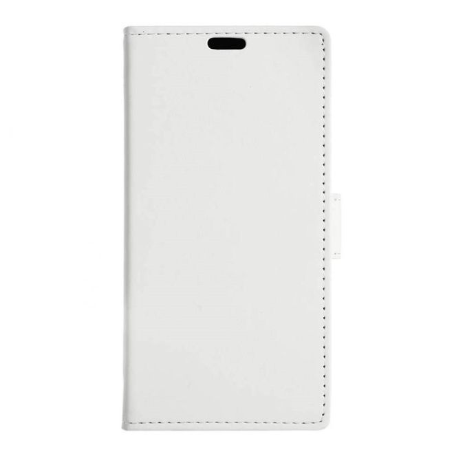 Handycase für Alcatel Shine Lite - Hülle aus Leder - klassisch - mit Standfunktion - weiss