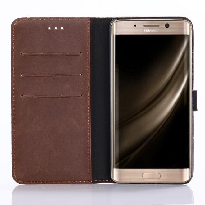 Handycover für Huawei Mate 9 Pro/Porsche Design - Crazy Horse Leder Case - kaffeefarben