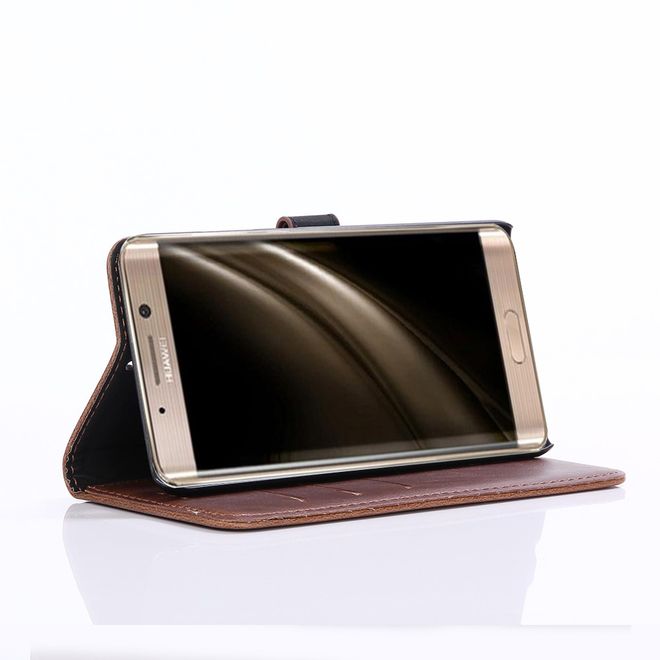 Handycover für Huawei Mate 9 Pro/Porsche Design - Crazy Horse Leder Case - kaffeefarben