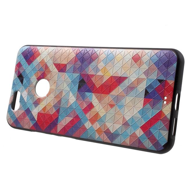 Handycover für Huawei Nova 5.0 - TPU Softcase - buntes Karo-Muster