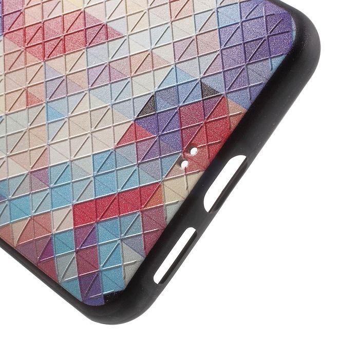 Handycover für Huawei Nova 5.0 - TPU Softcase - buntes Karo-Muster