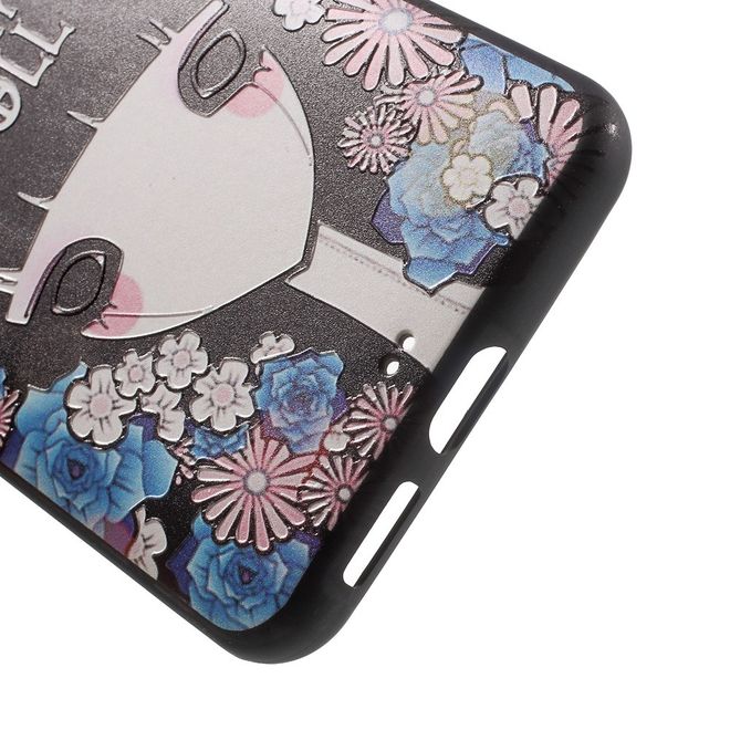 Handycover für Huawei Nova 5.0 - TPU Softcase - Comic und Blumen