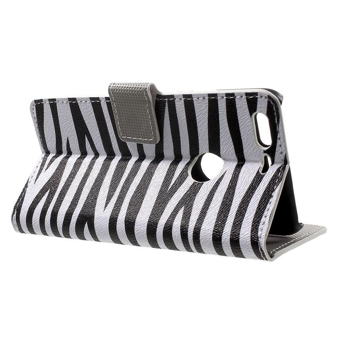 Handyhülle für Google Pixel - Cover aus Leder - mit Standfunktion - Zebrastreifen