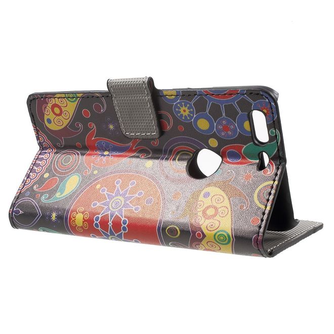 Handyhülle für Google Pixel - Cover aus Leder - mit Standfunktion - farbenfrohes Muster