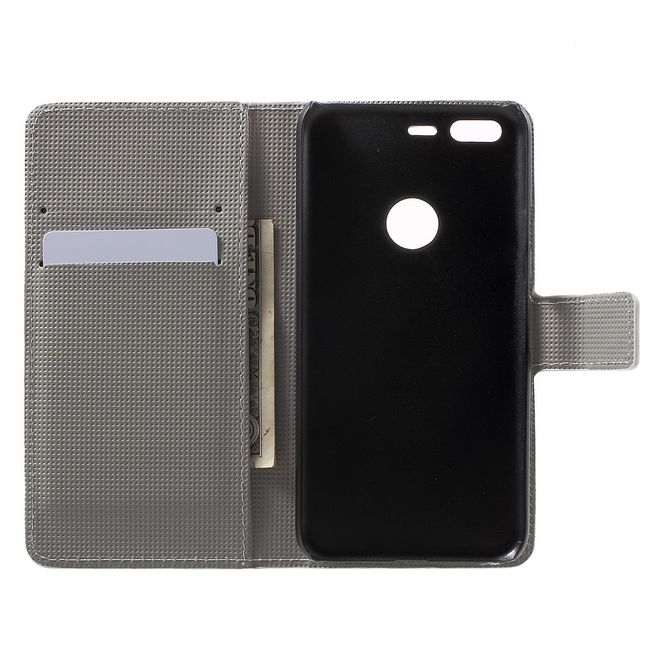 Handyhülle für Google Pixel - Cover aus Leder - mit Standfunktion - Zebrastreifen