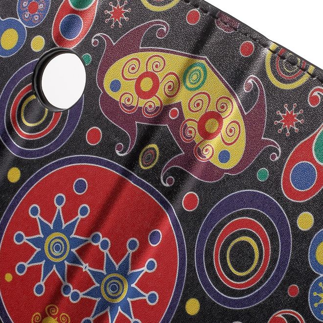 Handyhülle für Google Pixel - Cover aus Leder - mit Standfunktion - farbenfrohes Muster