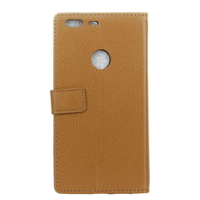 Handyhülle für Google Pixel XL - Case aus Leder - mit Litchitextur und Standfunktion - braun