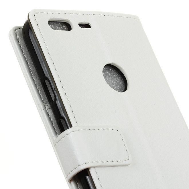 Handyhülle für Google Pixel XL - Case aus Leder - mit Litchitextur und Standfunktion - weiss