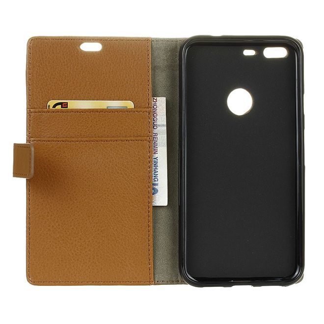 Handyhülle für Google Pixel XL - Case aus Leder - mit Litchitextur und Standfunktion - braun