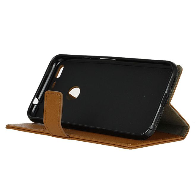 Handyhülle für Google Pixel XL - Case aus Leder - mit Litchitextur und Standfunktion - braun