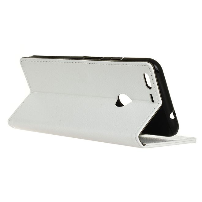Handyhülle für Google Pixel XL - Case aus Leder - mit Litchitextur und Standfunktion - weiss